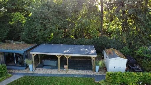 Roofer working on a flat roof
